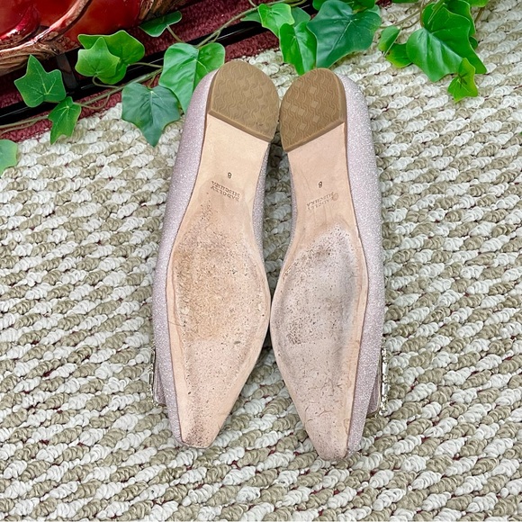 Badgley Mischka Brand Dyanne Square Toe Flat in Rose Gold Size 8 - Picture 9 of 10